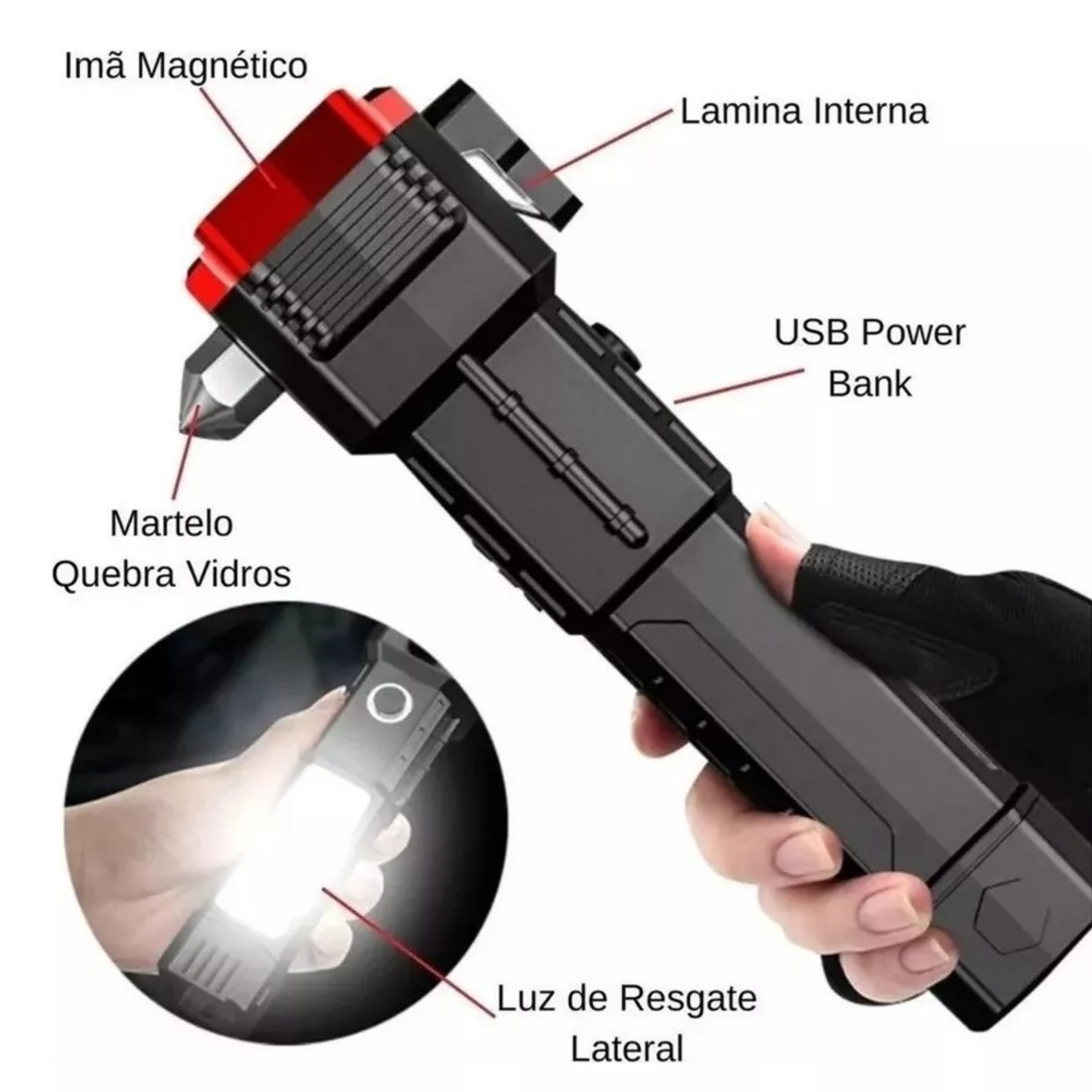 LINTERNA TÁCTICA MULTIFUNCIONAL