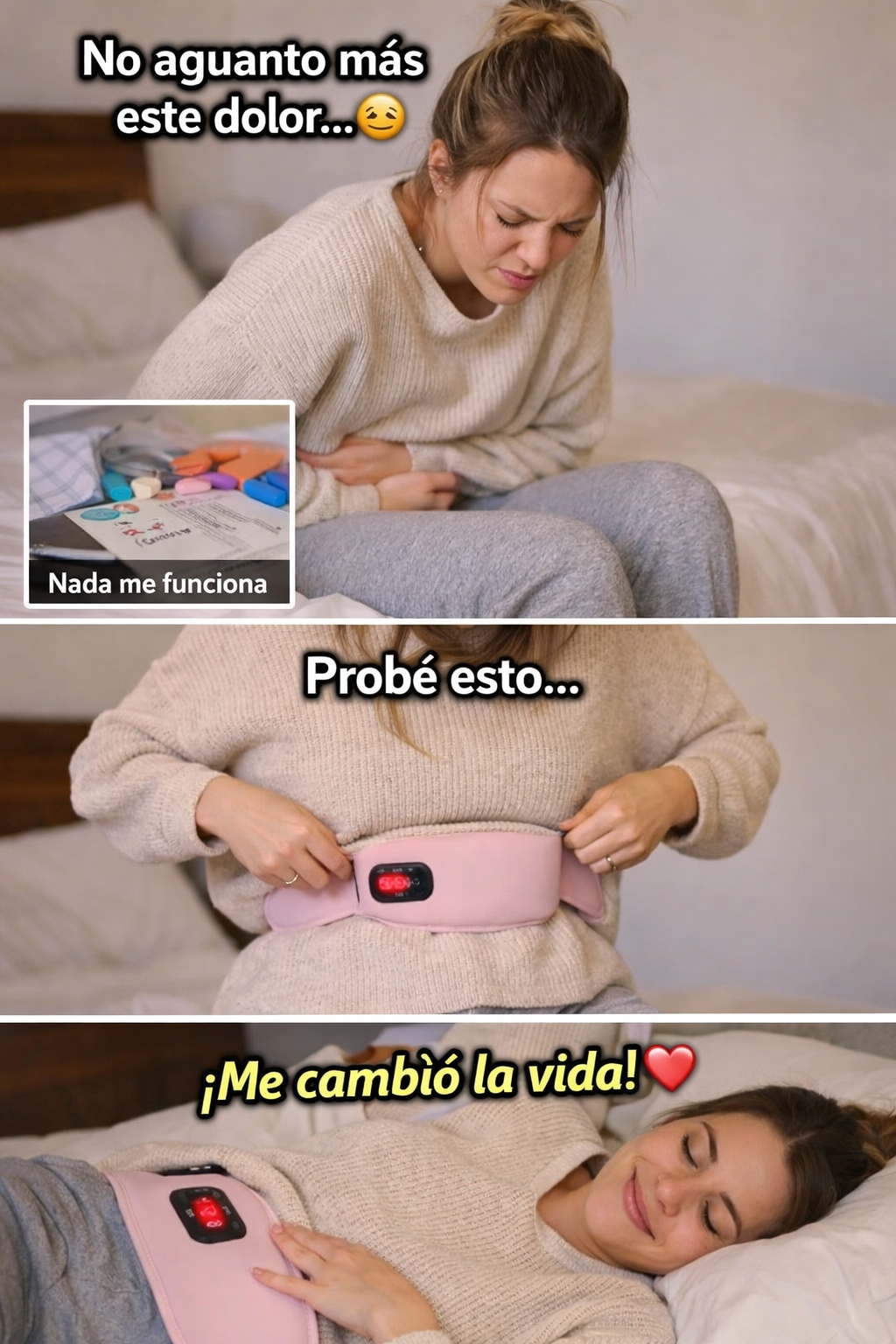 Cinturón térmico para cólicos menstruales